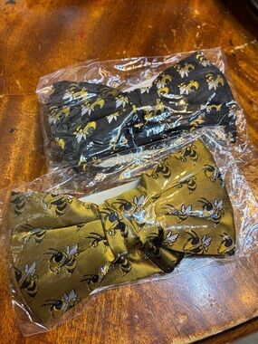 Varsity Bee Pattern Bow Ties in Gold and Black Georgia Tech